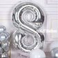 Aule 40 Inch Big Silver 8 Balloon Number Large Foil Helium Number Balloons 0-9 Jumbo Giant Happy 8Th Birthday Party Decorations