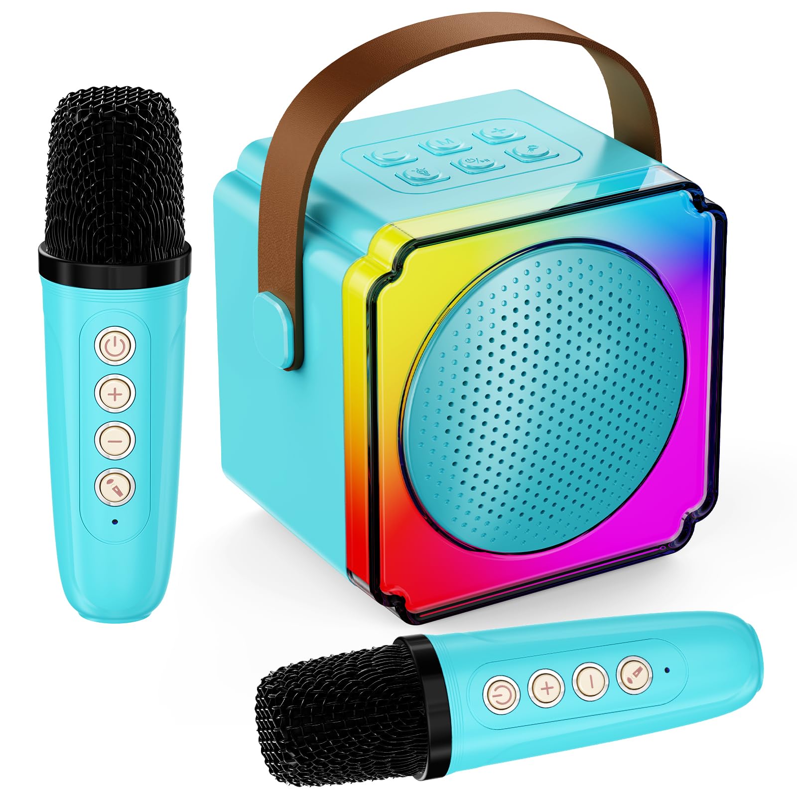Karaoke Machine, Portable Bluetooth Speaker With Wireless Microphones For Kids Adult, Birthday Family Party Gifts Toys For Toddler Girls Boys 3 4 5 6 7 8 9 10 11 12+ Year Old
