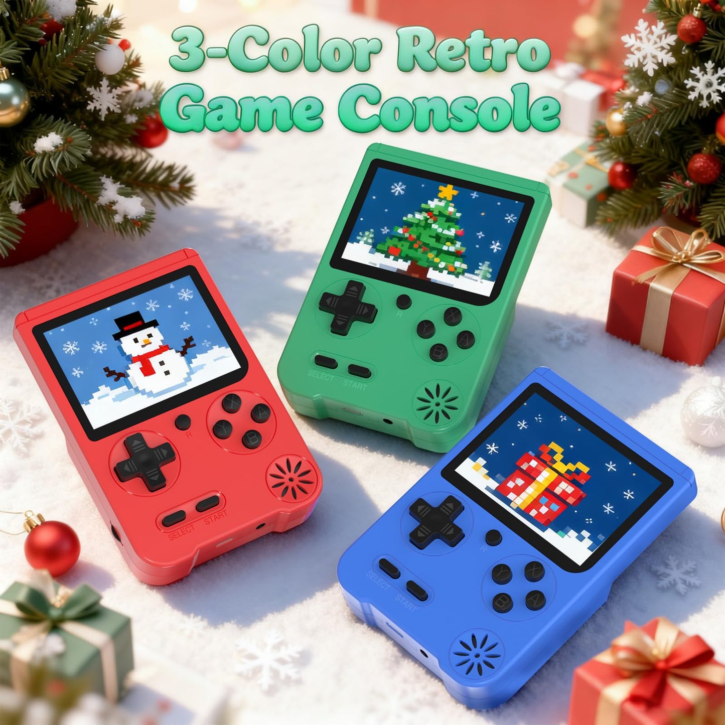 Handheld Game Console Built in 500 Classic Games, Rechargeable Retro Handheld with 3.0-inch LCD Screen, Support Connection to TV