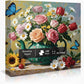 Tomzio 1000 Pieces Jigsaw Puzzles for mature-themeds  Floral & Bird Series - Exquisite Nature Art & Seamless Fit  Calming Brain Teaser  Large 28 x 20  Great Gift for Garden Lovers(Blooming Teapot)