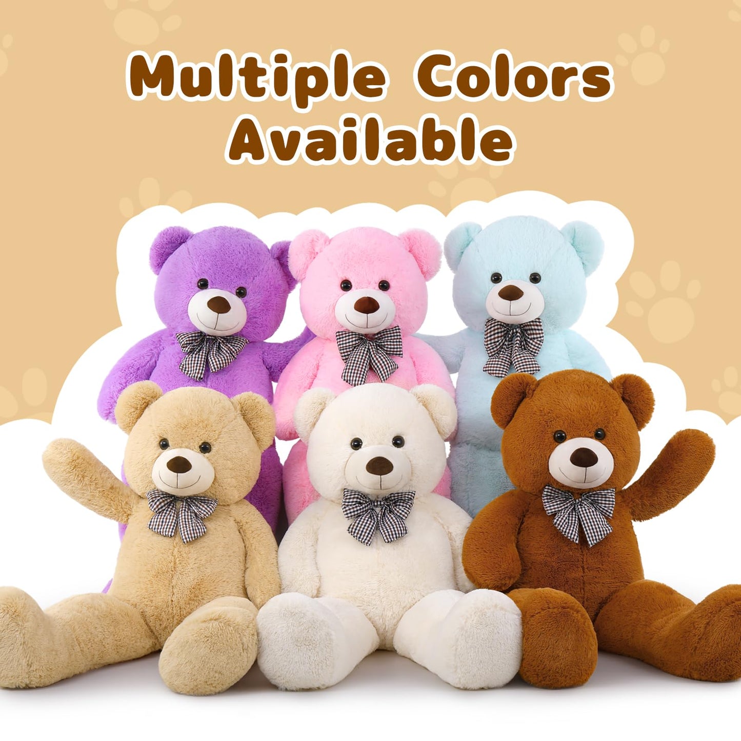 Maogolan Big Teddy Bear 6 Feet,Life Size Huge Teddy Bear Plush Stuffed Animal,Adorable And Soft Teddy Bear Gift For Christmas,Valentines,Birthday,Or Long Distance