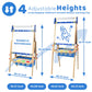 Joyooss Art Easel For Kids, Adjustable Standing Kids Easel With Magnetic Whteboard & Chalkboard, Magnetic Board For Kids Art Eas