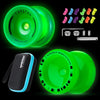 MAGICYOYO Fingerspin Yoyo Glow-in The Dark  Dual Purpose Responsive & Unresponsive Yoyo for Kids 8-12  Plastic Professional Yo Yos for mature-themeds  Complete yo-yo Accessories Included (K2+K3 Glow Green)