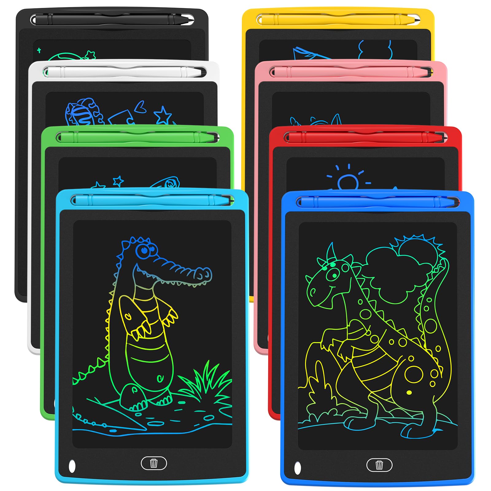Lcd Writing Tablet For Kids, 8.5 Inch Colorful Doodle Board Drawing Tablet, Educational Learning Toys Birthday Gifts For Kids Ag