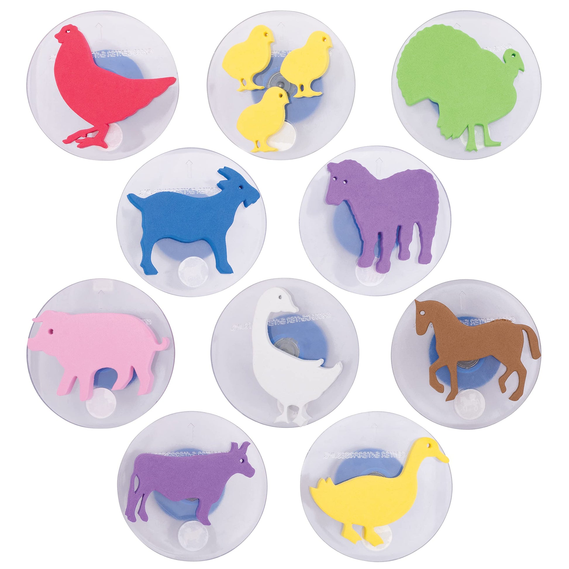 READY 2 LEARN Giant Stampers - Farm Animals - Set of 10 - Easy to Hold Foam Stamps for Kids - Arts and Crafts Stamps for Display