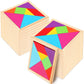 Syhood 24 Pieces Tangrams Puzzles For Students Party Favors Wooden Tangram Pattern Blocks Brain Logic Blocks For Manipulatives Games Educational Gifts And Party Favors(Bright)