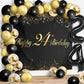 Happy 24Th Birthday Balloons Black Set Decor - Cheers To 24 Years Old Party Theme Garland Banner Backdrop Decorations For Women