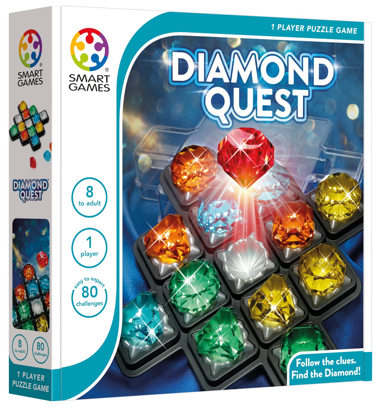 SmartGames | Diamond Quest | Kids Deduction Game | Age 10+ | Visual Logic Game | 80 Challenges | Educational Brain Teaser Game |