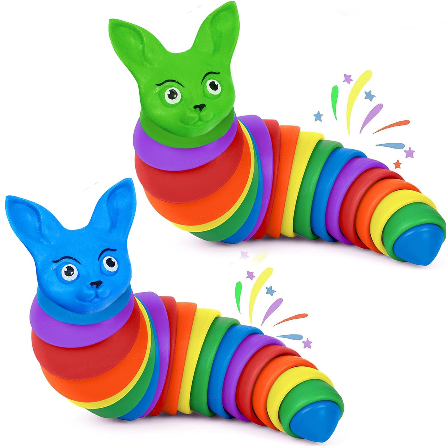 Funblast Slugs Toy  Small Slugs Fidget, Sensory Toys For Kids, Clicks Sound Making Toy, Flexible Stretchable Joints Toys For An
