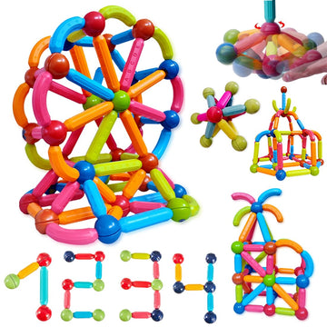 Wembley Magnetic Roundels Sticks Building Blocks For Kids - Magnetic Toys For Kids Toddlers Stem Learning Brain Development Magn