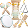 Baby Musical Instruments - Montessori Musical Toys For Toddlers 1-3, Neutral Colors Wooden Percussion Instruments Set, Modern Bo