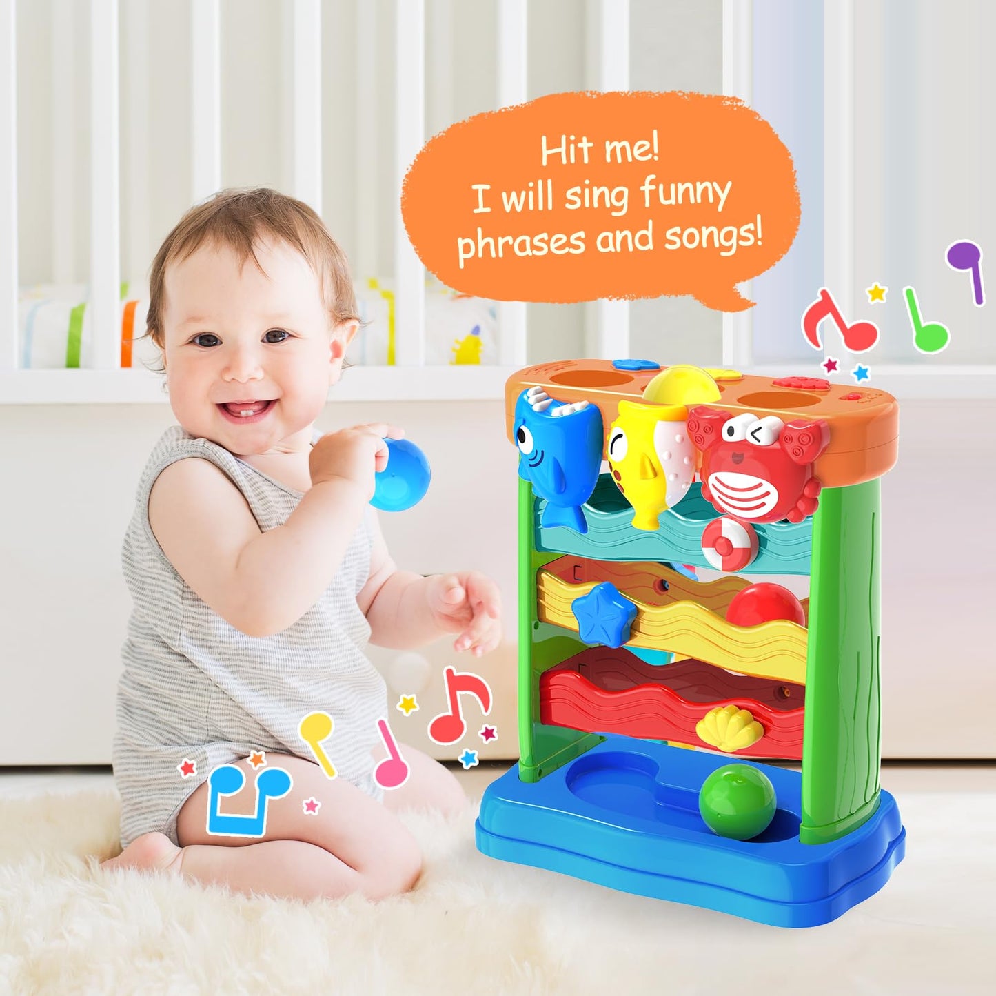 Yegeer Toys For 1 2 3 Years Old Boys Girls, Musical Toys For 6-12-18-24 Months, Interactive Toddler Toys, Montessori Toys, Chris