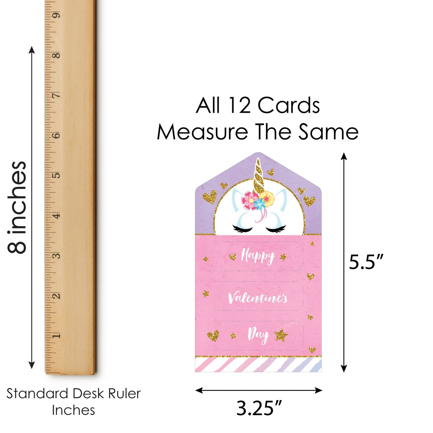 Big Dot Of Happiness Rainbow Unicorn - Magical Unicorn Cards For Kids - Happy Valentines Day Pull Tabs - Set Of 12