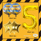 Construction Birthday Party Supplies 5 Year Old, 9Pcs Construction Balloons Set With Gold Number 5 Balloons, Large Construction