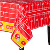 Kansas City Chiefs All Over Print Plastic Table Cover - 54 x 96 (1 Pc.) - Vibrant Design & Durable Plastic Material - Perfect fo