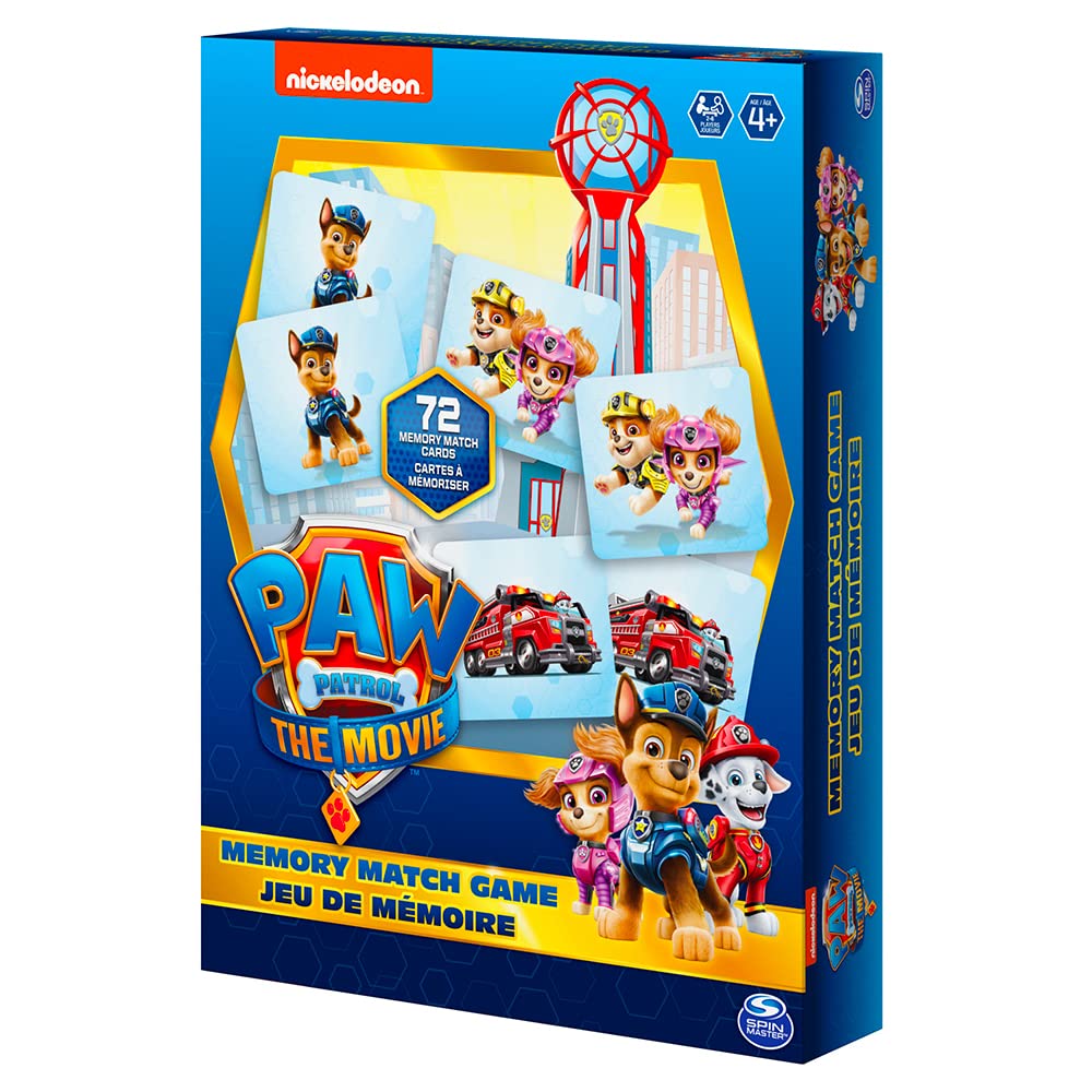 Paw Patrol Memory Matching Game for Kids - Fun Cardstock Game for Ages 4+ - Chase, Rubble, Rocky, Skye & More