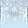 Zayvor 40Ct Christmas Snowflake Hanging Swirl Decorations,Christmas Hanging Ceiling Streamers Snowflake Hanging Swirls and Strin