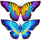 Honbo Butterfly Kites For Kids & Adults,55' X 28' Large Beginner Kite For Kids Ages 4-8,Easy To Fly For Beginners,Beach Kites For Outdoor Activities & Family Trip(Blue+Rainbow)