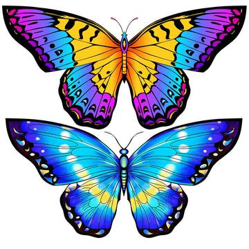 Honbo Butterfly Kites For Kids & Adults,55' X 28' Large Beginner Kite For Kids Ages 4-8,Easy To Fly For Beginners,Beach Kites For Outdoor Activities & Family Trip(Blue+Rainbow)