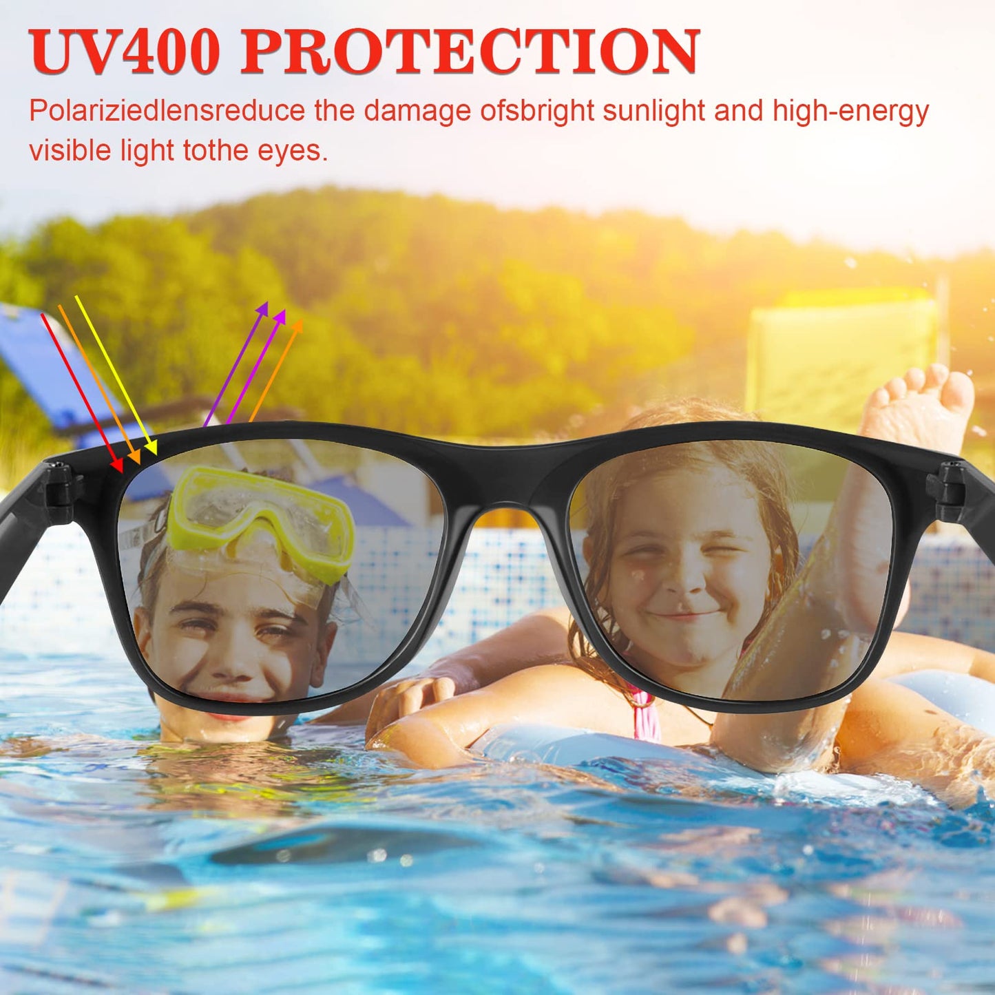 Tuparka 20 Pack Kids Sunglasses Bulk For Summer Pool Party Favors Birthday Parties Goody Bag Fillers, Black