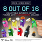 Among Us Crewmate Figures | Toys Out Of 16 Collectibles In 1 Box | 8 Among Us Merch Incl. The Peeled And The Clogged | 2 Hidden Impostors | Mini Toys With 5 Add’L Hats