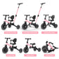 Glaf Toddler Bike, Folding Toddler Tricycle For 1-4 Year Old With Push Handle, Balance Bike, 6 In 1 Trike With Removable Pedals
