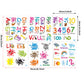 Outus Alphabet Wall Decals - 6 Sheets Peel and Stick Educational Stickers, Assorted Color, Vinyl for Kids' Playroom and Classroom Decor