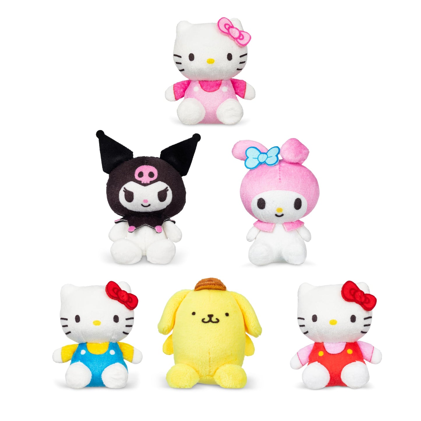 Micro Teenies Mini Plush Figures 6 Pack - Hello Kitty & Friends, Soft Polyester Toys for Kids Ages 4+