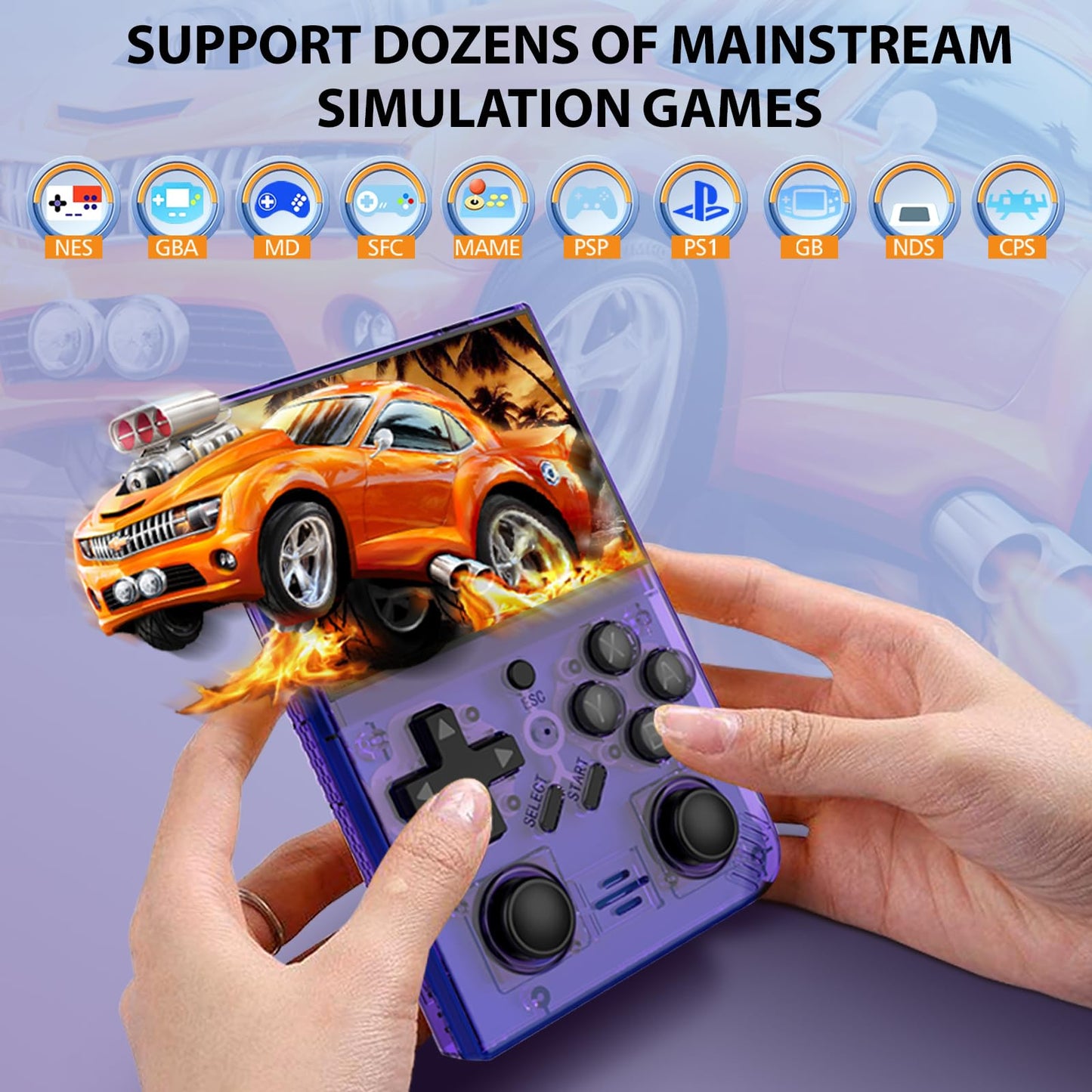 Ugonetend Retro Handheld Gaming Console Linux With 64G Card, 3.5-Inch Ips Screen, 15000+ Games, Portable Retro Game Console Supp