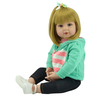 Icradle Lovely Reborn Baby Girl Doll 18 Inch 45 Cm Soft Silicone Realistic Looking Newborn Vinyl Dolls Handmade Toddler Toy For Ages 3+