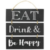 Amscan 241751 Eat, Drink & Be Happy 3 Tiered Wood Sign, 1Ct