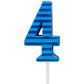 Papyrus Number 4 Birthday Candle, Blue Stripes (1-Count)