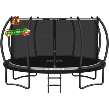 Goimu 12Ft 14Ft Outdoor Recreational Trampoline With Enclosure Net, Wide Ladder And Antirust Coating For Kids Adults(14Ft)