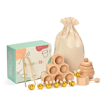 Mont Pleasant Sorting Stacking Wooden Toys For Toddlers, Montessori Toys For Toddlers, Sensory Bin Tool Toys, Wood Bee Hive, Fine Motor Skill Tactile Toys, Early Learning Educational Gift For Kids