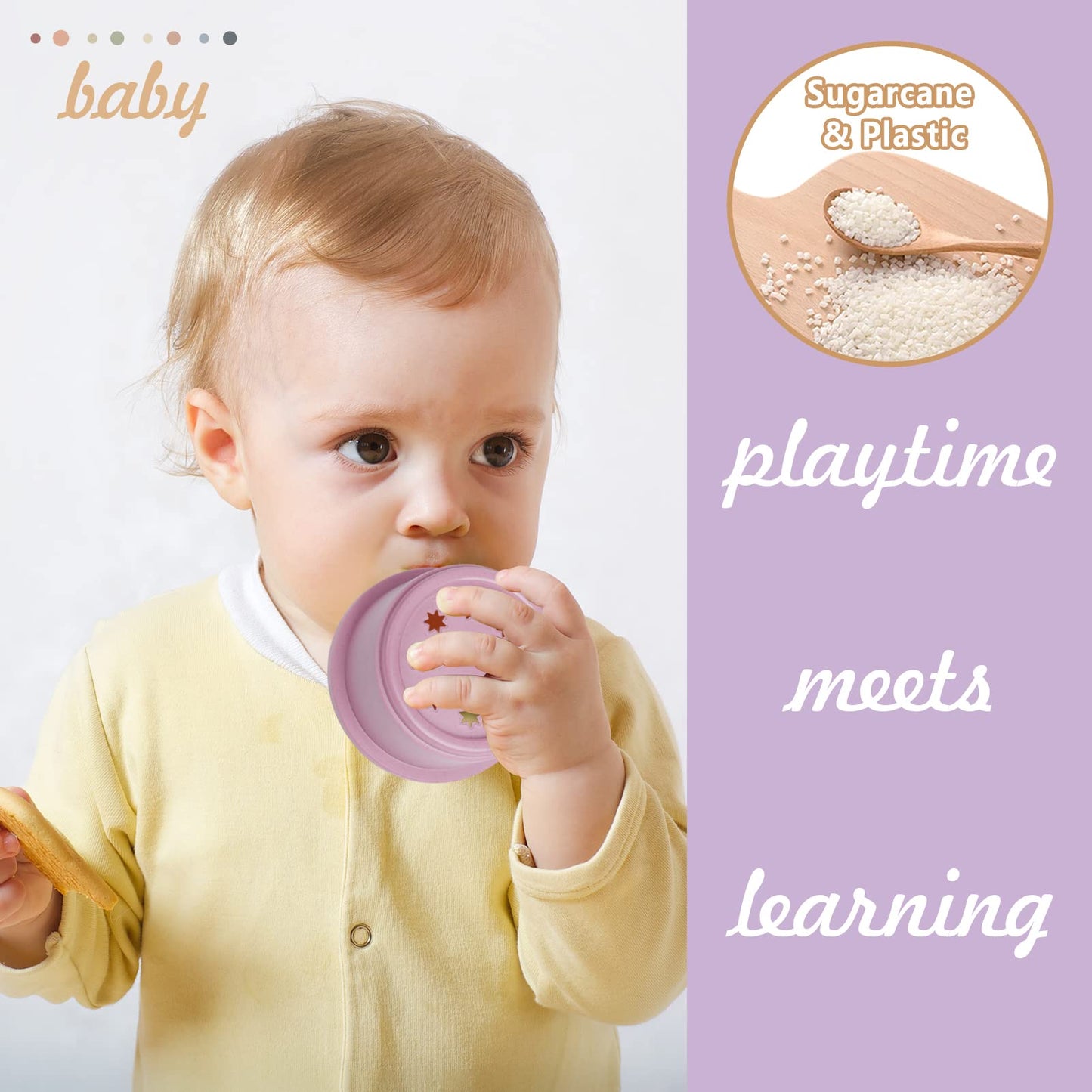 Baby Stacking Cup For Toddler 1-3, 8Pcs Counting Nesting Measuring Cups Set, Stackable Bath Toy For 6-12 Months Kids, Educationa