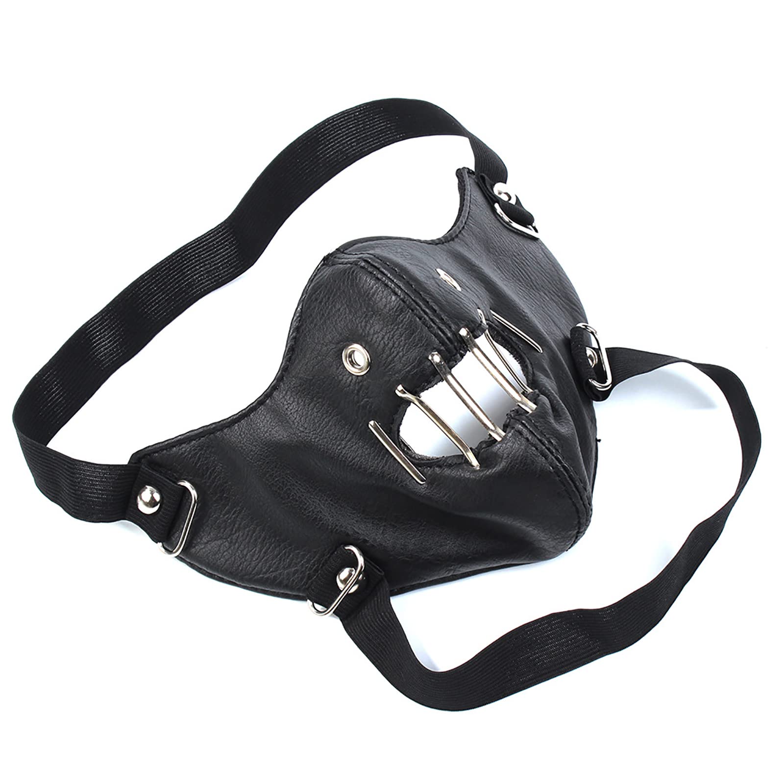 nezababy Hannibal Lecter Mask Cosplay The Silence of The Lambs Mask Human Muzzle Half Face Killer Prop Leather