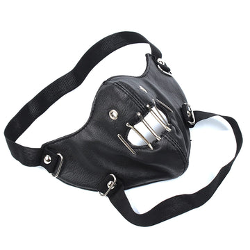 nezababy Hannibal Lecter Mask Cosplay The Silence of The Lambs Mask Human Muzzle Half Face Killer Prop Leather