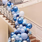 Metallic Blue Silver Balloons Garland Arch Kit, 117Pcs 18/12/10/5 Inch Chrome Blue Light Blue White Sliver Confetti Balloons For