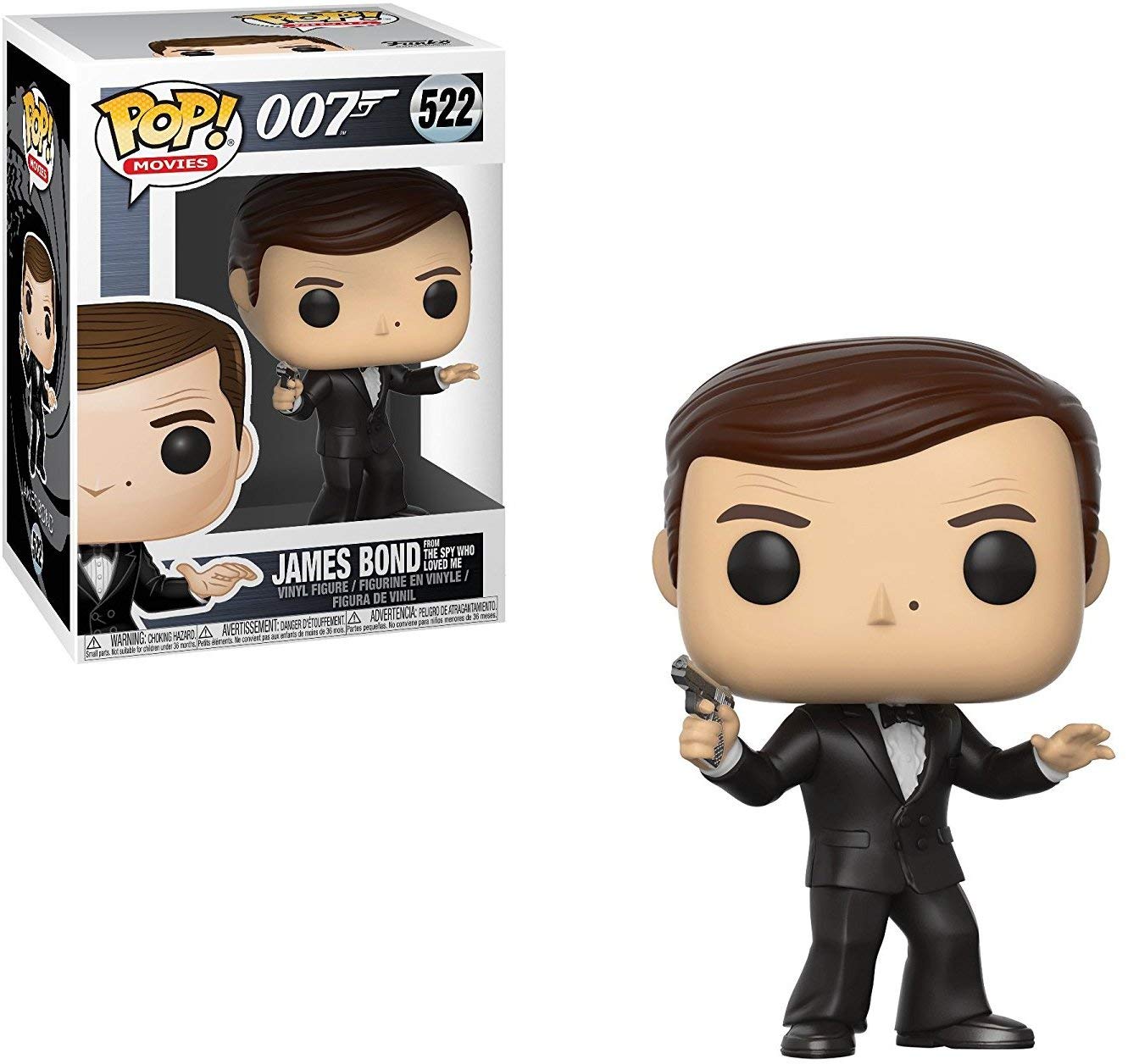 Funko Pop! Movies Roger Moore James Bond Figure - 3.75" Vinyl Collectible - White - Model 24701