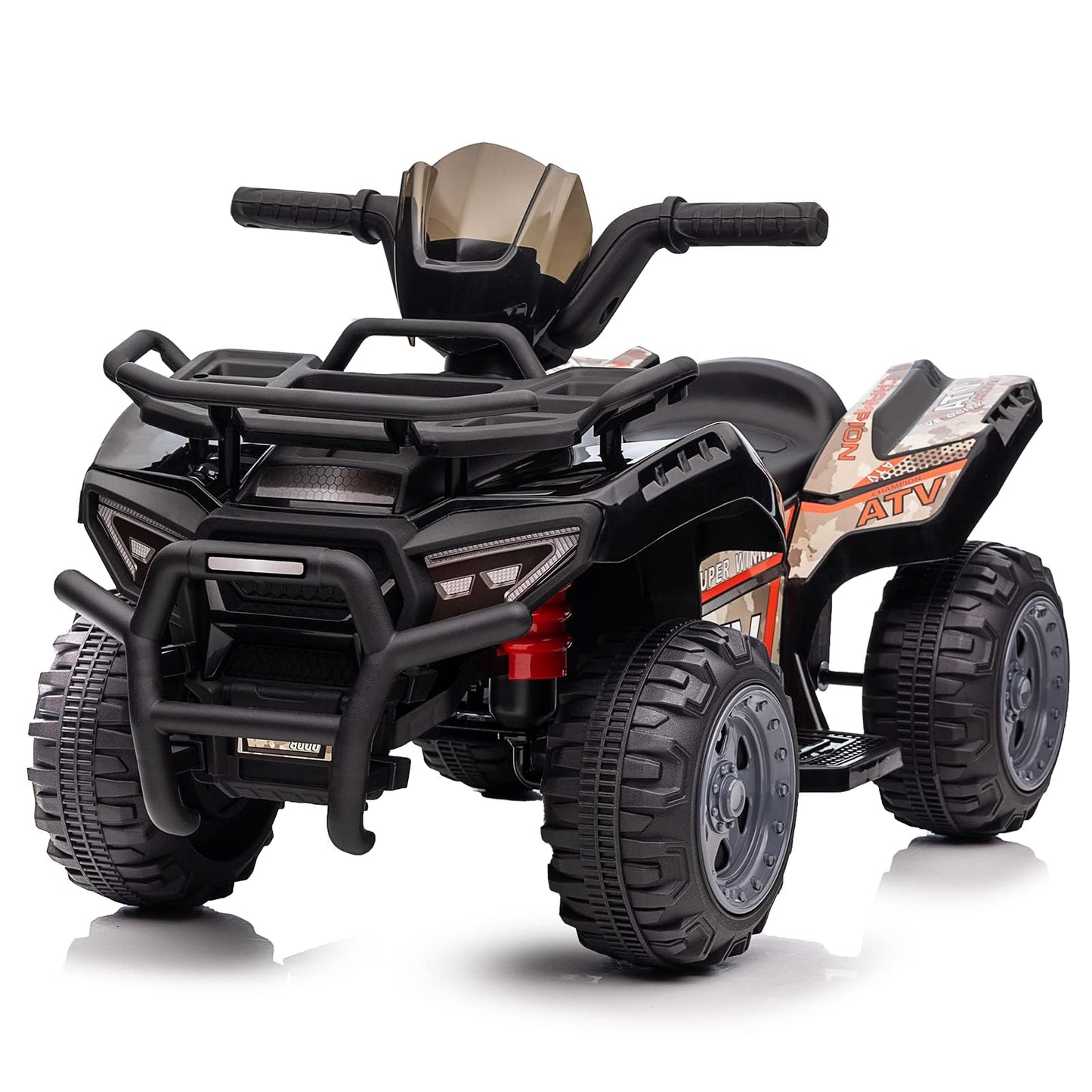 Hikiddo Kids Atv 4 Wheeler, 6V Ride-On Toy For Toddlers 1-3 Boys & Girls With Music, Forward & Reverse - Black