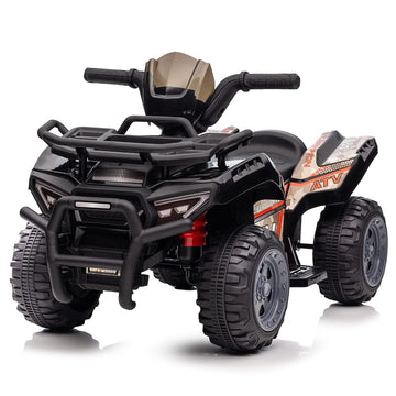 Hikiddo Kids Atv 4 Wheeler, 6V Ride-On Toy For Toddlers 1-3 Boys & Girls With Music, Forward & Reverse - Black