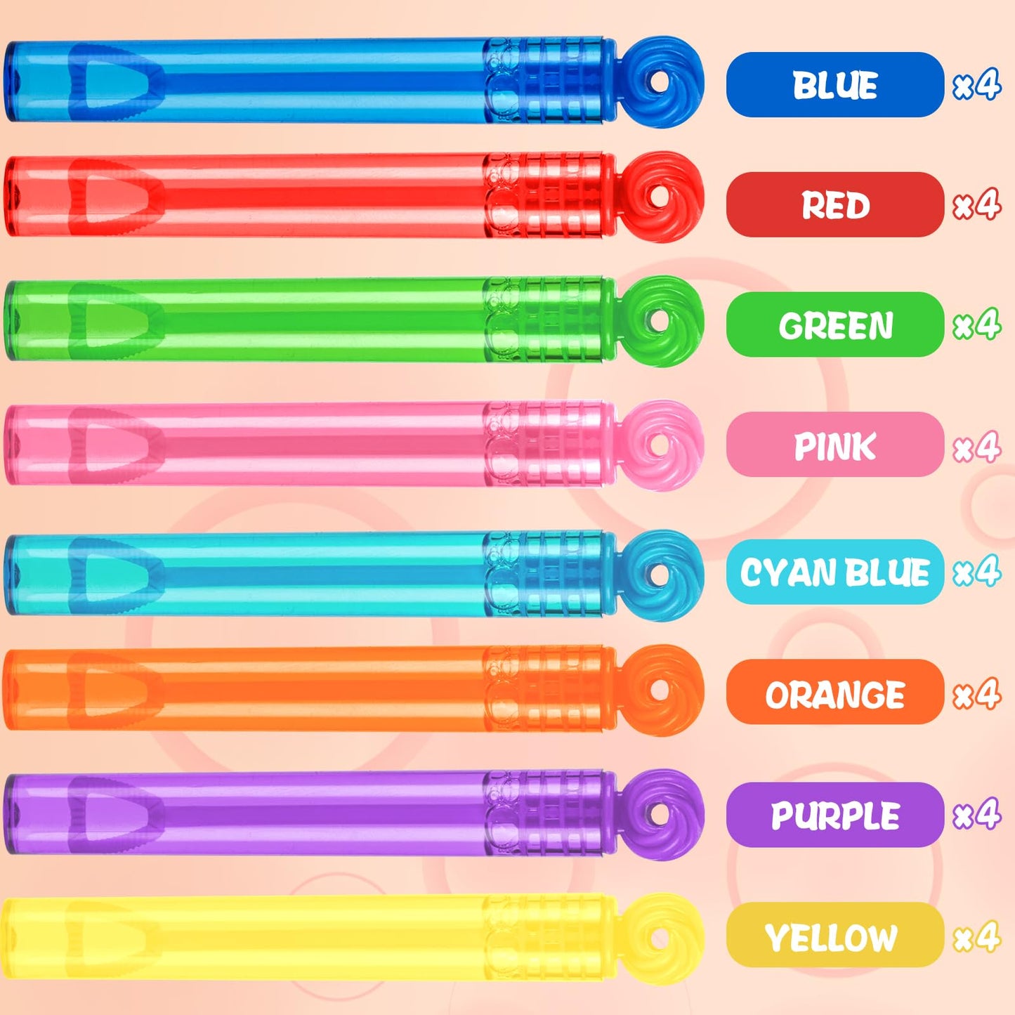 Baegzgx 32 Pcs Mini Bubble Wands,8 Colors Circle Party Favors For Kids Supplies In Gift Box,Goodie Bag Stuffers, Classroom Prize