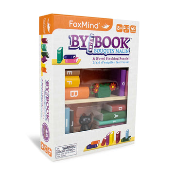 FoxMind Games by The Book - Novel Stacking Puzzle, 40 Challenges, Multi-Color, Wood/Cardboard/Plastic, Ages 8 and Up, Model BTBOOK-BIL