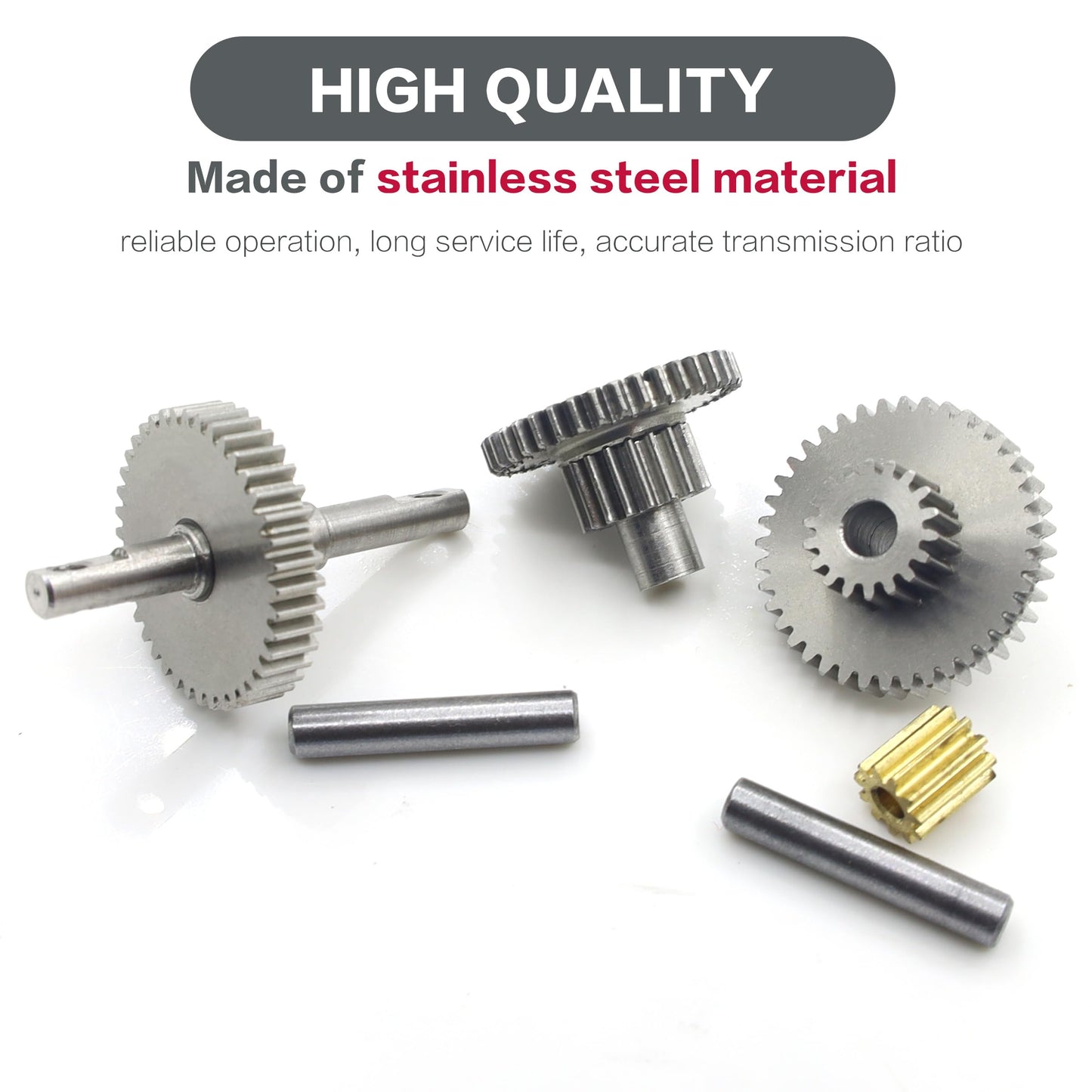 Raflot Stainless Steel 16.6:1 Transmission Gear Set with 11 Tooth Motor Pinion for TRX4M 1/18 RC Crawler Car Upgrade