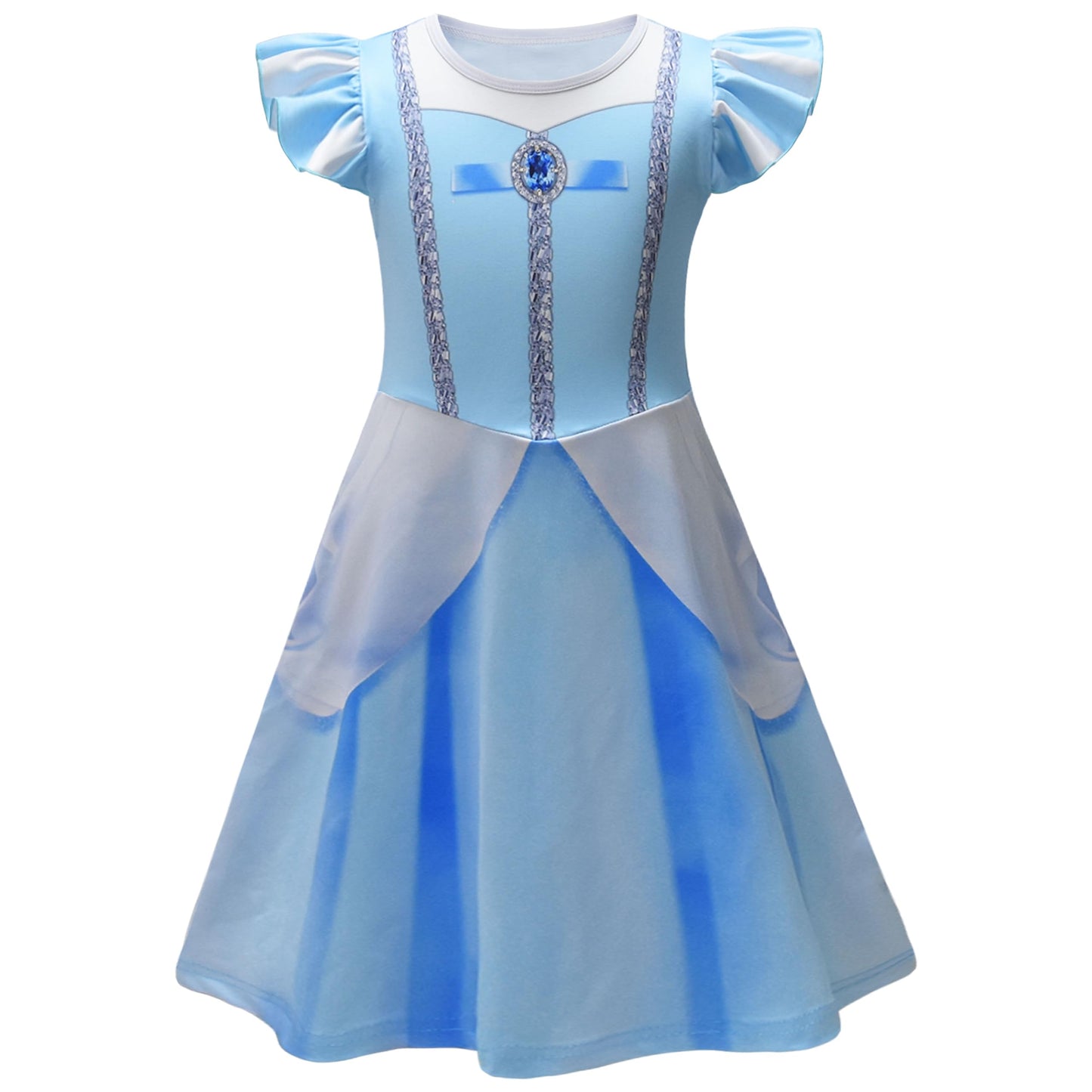 Aovclkid Girls Cinderella Princess Costume Halloween Birthday Party Dress Cosplay Outfits(9-10 Years,Gray)