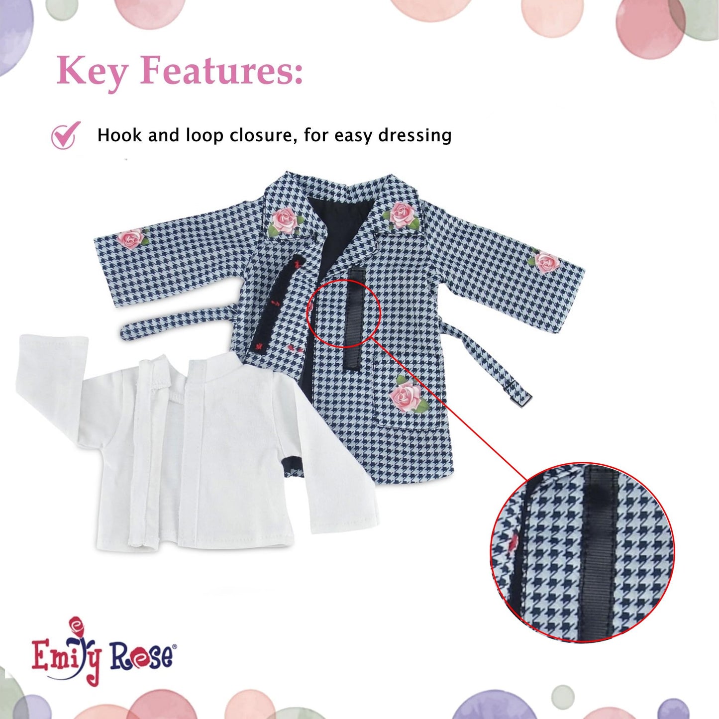 Emily Rose 18 Inch Doll Clothes & Accessories | 5-Pc Raincoat 18' Doll Outfit Gift Set - Including Matching Rain Boots And Working Umbrella