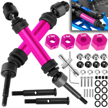 BRCatWPark Drive Shaft Axles Upgrades Part for 1/10 Rustler 2WD (VXL)/Stampede 2WD (VXL),RC Steel #45 2Pcs Driveshafts CVD w/Hex