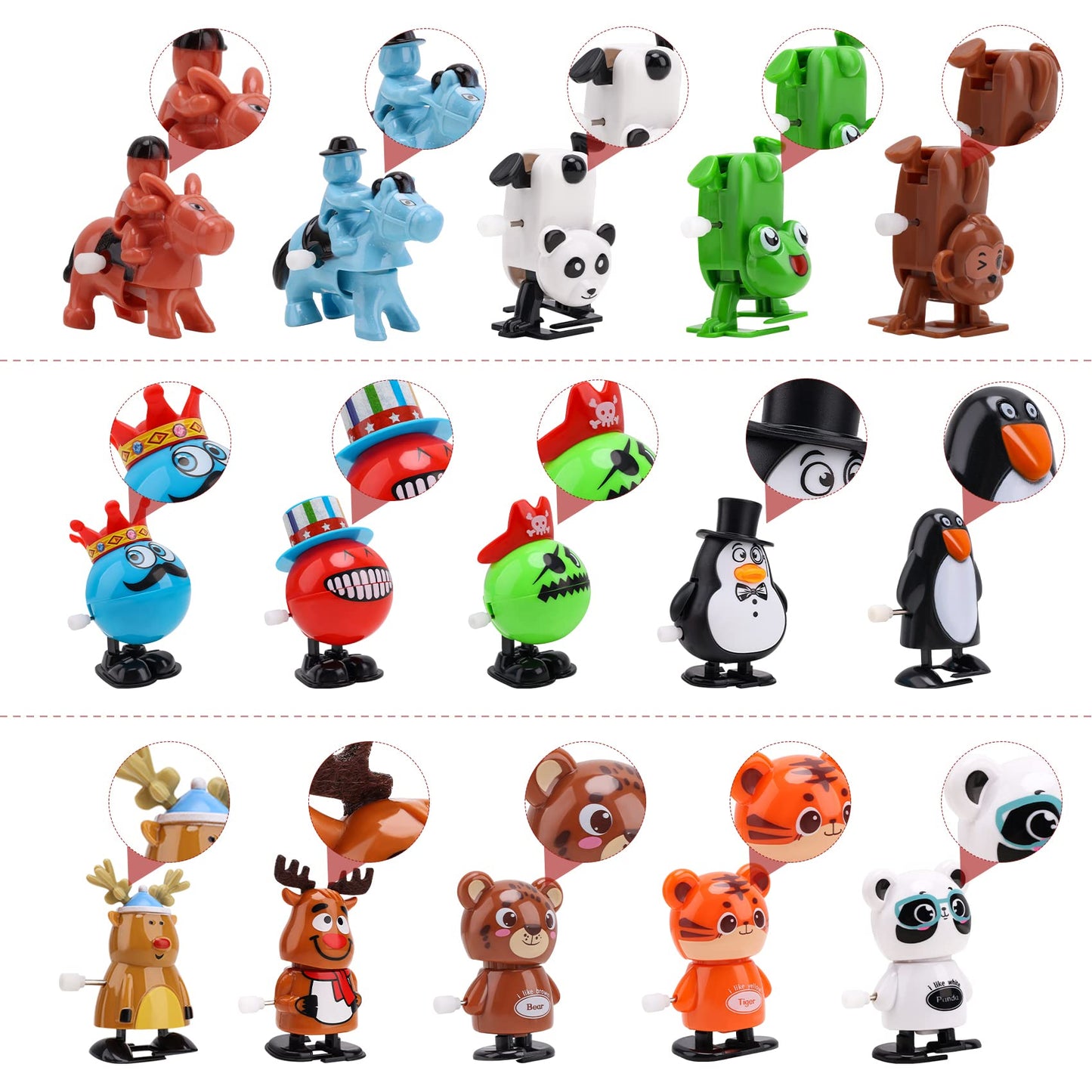 Eeocwf 15Pcs Wind Up Toys For Kids, Assorted Animals Walking Jumping Clockwork Toys, Classroom Gifts Kids Birthday Party Favors