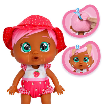 Cry Babies - Fun N' Sun Allie 10' Baby Doll With Strawberry Themed Swimsuit Plus 6 Accessories - Ages 18+ Months
