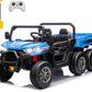 sopbost 2 Seater 24V Kids Ride On Truck with Electric Dump Bed, 4WD Battery Powered Ride On Toy Car with Remote Control, Extra S